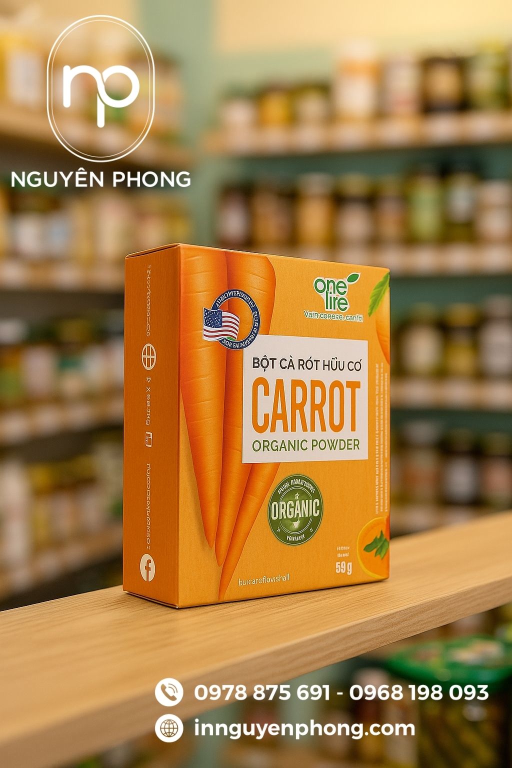 Mẫu hộp giấy đựng bột cà rốt xuất khẩu 